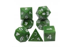 China Green Marble Natural Resin RPG Dice Multi - Noodle Dnd Dice Set supplier