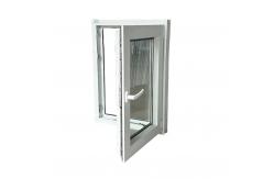 China Three Cavity White PVC Casement Window With Sinking Drainage System supplier