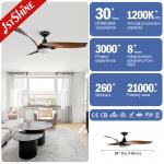 High RPM Large Airflow Plastic Dimmable Ceiling Fan Light With Remote Control