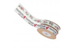 China 15mm*10m Flower Burlap Ribbon OEM ODM Custom Printed Ribbon Rolls supplier