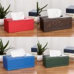 PU Leather Anti Moisture Rectangular Napkin Tissue Box Household Storage Organization