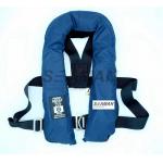 SOLAS 275N Navy Blue Inflatable Life Jacket Double Air Chamber 60G Cylinder With Harness D Ring for sale