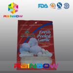 Red And White Mylar Plastic Window Bag With Zipper Top For Food / Fresh Pleeled Garllic for sale