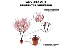China 180cm Potted Cherry Blossom Tree Decoration Plant Artificial Flower Bonsai supplier