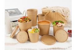 China Disposable Custom Printing Salad Paper Bowl With Lid For Takeaway supplier