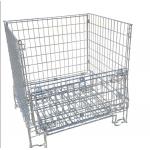 Galvanized Collapsible Wire Container / Wire Mesh Palle Cage For Warehouse for sale