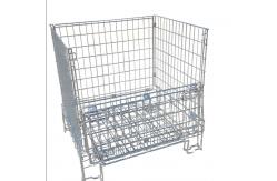 China Galvanized Collapsible Wire Container / Wire Mesh Palle Cage For Warehouse supplier