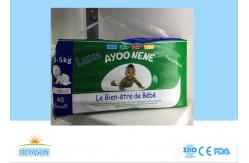 China Custom Green Disposable Baby Nappies Chlorine Free With Magic Tapes supplier