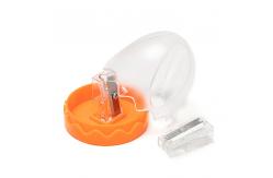 China Fixed Screw Single Hole Plastic Pencil Sharpener Tent Shape supplier