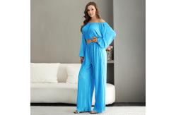 China Polyester Women's Two Piece Jumpsuit Ruched Lantern Sleeve supplier