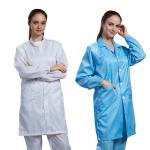 Cleanroom Dustproof Anti Static Garments ESD Workwear 5mm Grid for sale