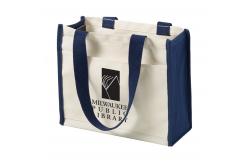 China Promotional Personalized Monogram Canvas Tote Bag Shopping With Printed Logo supplier