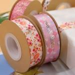 Polyester Gift Packing Ribbon Custom Print Satin Ribbon for Eco-Friendly Bouquet