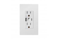 China Plastic Eletrical USB Power Socket 15A 125V With Night Light supplier