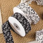 Japanese Style Small Fresh Double-Sided Floral Ribbon with Straight Cut Edges Bow Headband and Fresh Flower Packaging Ribbon for sale