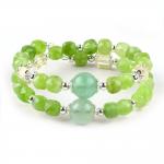 Square Multifacted Bead Peridot Bangle Genuine Crystal Bracelet OEM ODM for sale