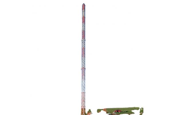 Guyed Mast Lattice Telecommunication Steel Tower With Galvanized 72m 92m