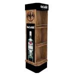 Customized Wooden Display Rack Wooden Barcadi Display Stand Rum Retailing Idea for Retail Store for sale