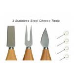 Bamboo Wood Round Slide Out Cheese Board And Knife Set Non - Fragile