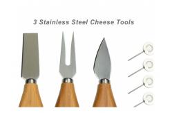 China Bamboo Wood Round Slide Out Cheese Board And Knife Set Non - Fragile supplier