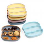 3 Dividers Silicone Feeding Bowl Leak Proof Yellow Blue Lightweight for sale