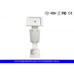 Logo Panel Tablet Kiosk Stand Freestanding With Shoe Shelves
