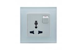 China Three Holes 250V 13A Power Socket Glass / Aluminum Material Panel supplier