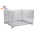 Folded Stacking Wire Mesh Storage Cages Collapsible Fireproof Steel Material for sale