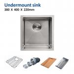 Undermount Stainless Steel Kitchen Sink Rectangular 16 Gauge single Bowl 38x40 for sale