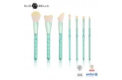 China 7pcs Plastic Handle Professional Makeup Brushes With White Synthetic Hair Aluminium Ferrule supplier