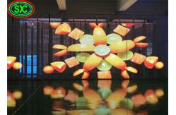 China Programmable HD HQ 1R1G1B 4.81mm Transparent LED Screen Digital Signage Stand supplier
