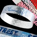 China Glitter Plastic Customized Wristbands for Adults and Kids Silver/Gold Style for sale