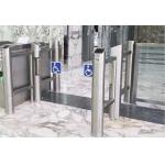 304 Stainless Steel Waist Height Pedestrian Swing Gate With Clear Acrylic Arm for sale