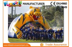 China Giant Inflatable Tiger Mascot Inflatable Football Helmet Tunnel For Events supplier