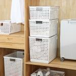 46*35cm 3 Tier Washing Basket White Plastic Laundry Hamper Home Use for sale