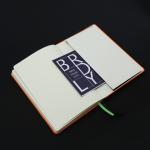 A5 Pu Leather Hardcover College Ruled Notebook With Convenience Back Pocket