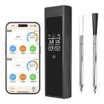 Dual Probe Wireless BBQ Thermometer with Ultra-long Distance Digital Cooking Thermometer for Kitchen Oven Meat Turkey Beef for sale