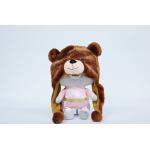 Comfortable Plush Bear Hat , Brown Color Custom Design Cute Plush Hat for sale