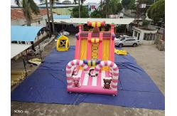 China Candy World Pink Style Inflatable Slides For Rental Event Party supplier