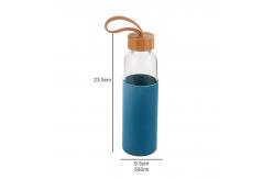 China Non Toxic Portable Glass Water Bottle Open Mouth Design Easy To Carry supplier