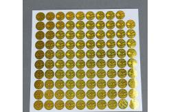 China Gold Anti - Fake Security Hologram Sticker Customized Size With Shape supplier