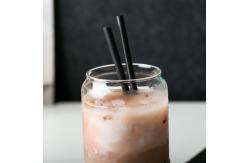 China Reusable Borosilicate Glass Tumbler With Straws , Stain Free Glass Cappuccino Cups supplier