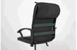 China Black Leather Office Chair With Armrest Zipper , Wearable Swivel Computer Chair supplier