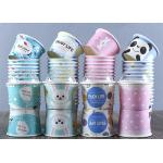Ice Cream Disposable Paper Cup Embossing Printed With Paper Lid Cover