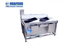 China Double Trough Vegetable Fruit Washing Machine 380V 3 HP supplier