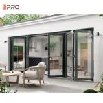 Custom Aluminum Folding Sliding Door Balcony Commercial Foldable Glass Door