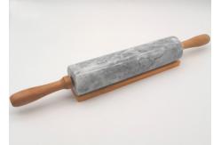 China Polished Marble Rolling Pin with Stainless Steel Handle Long Durability supplier