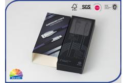 China Drawer Folding Sliding Paper Box USB Cable Packaging With Plastic Tray supplier