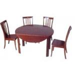 Modern  Cherry Veneer Restaurant Round Table With Chair Set , Dining Room Tables for sale