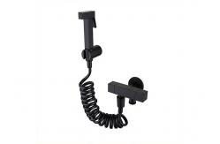 China Square High Pressure Solid Brass Bathroom Toilet Bidet Sprayer New Matte Black supplier